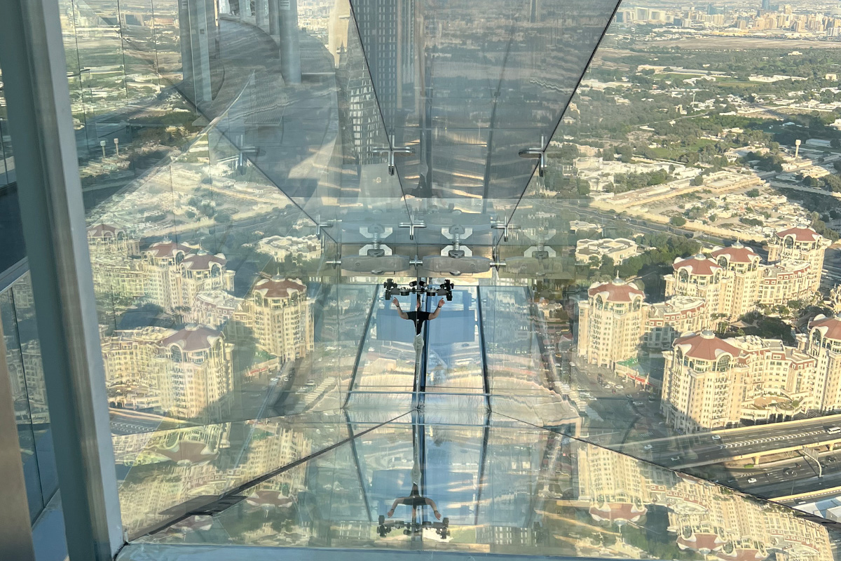 The Glass slide at Sky Views Dubai